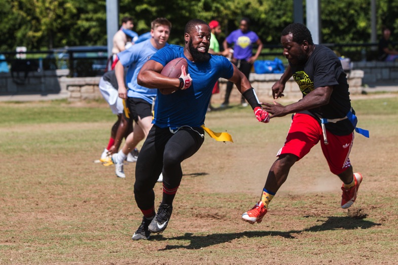 Playing flag football